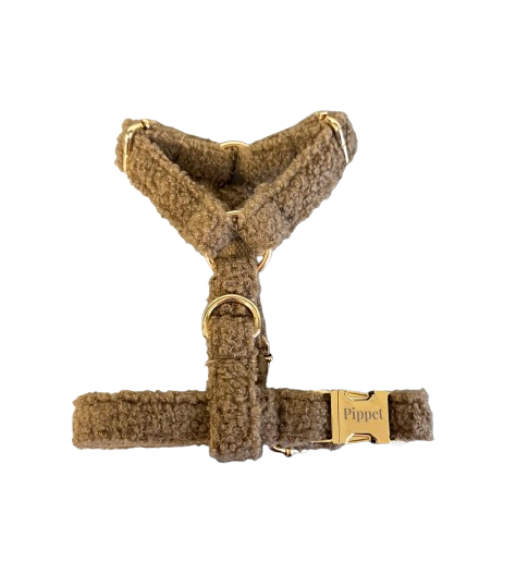 Pip set - Harnas en leiband Bruin teddy